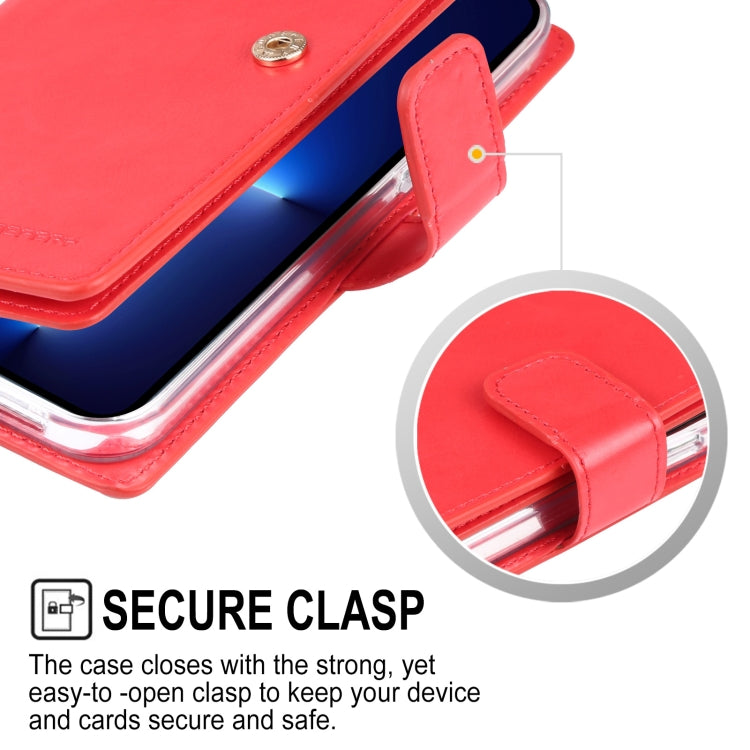 For iPhone 14 MERCURY GOOSPERY MANSOOR 9 Card Slots Leather Case (Red) - iPhone 14 Cases by GOOSPERY | Online Shopping UK | buy2fix