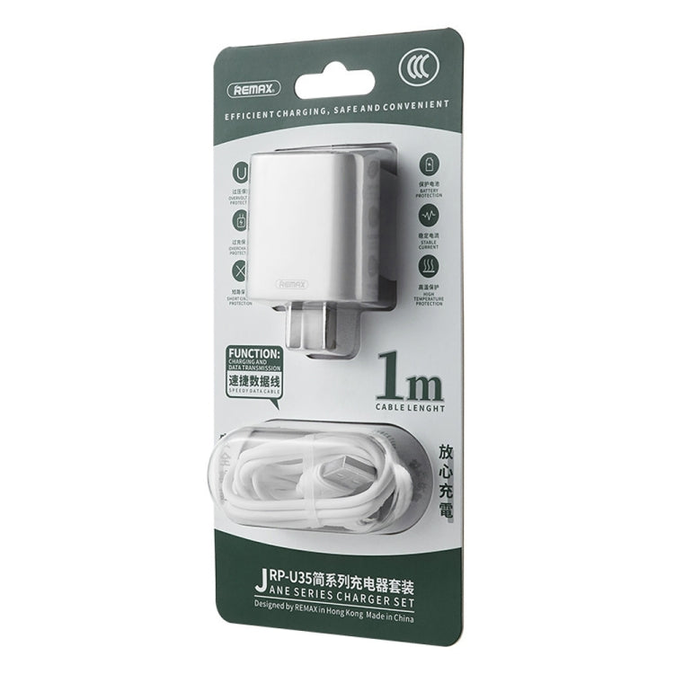 REMAX Jane Series RP-U35 2.1A Dual USB Port Charger, Specification:CN Plug(White) by REMAX