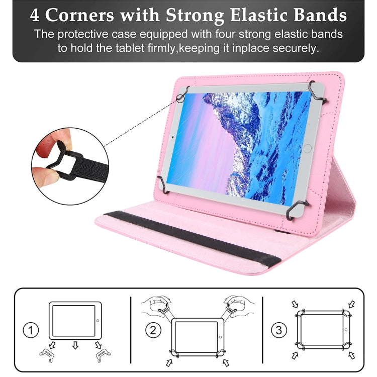 For 8 inch Tablet 360 Degree Rotation Litchi Texture Flip Leather Tablet Case(Pink) - 8 inch by buy2fix | Online Shopping UK | buy2fix