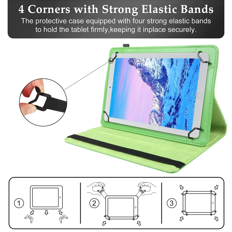 For 10 inch Tablet 360 Degree Rotation Litchi Texture Flip Leather Tablet Case(Green) - 10 - 11 inch by buy2fix | Online Shopping UK | buy2fix