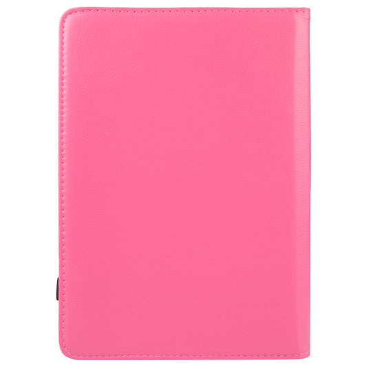 For 10 inch Tablet 360 Degree Rotation Litchi Texture Flip Leather Tablet Case(Rose Red) - 10 - 11 inch by buy2fix | Online Shopping UK | buy2fix