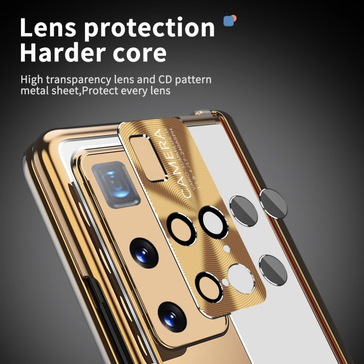 For Huawei Mate X2 Aluminum Alloy Double Hinge Shockproof Phone Protective Case(Silver Gold) - Huawei Cases by buy2fix | Online Shopping UK | buy2fix