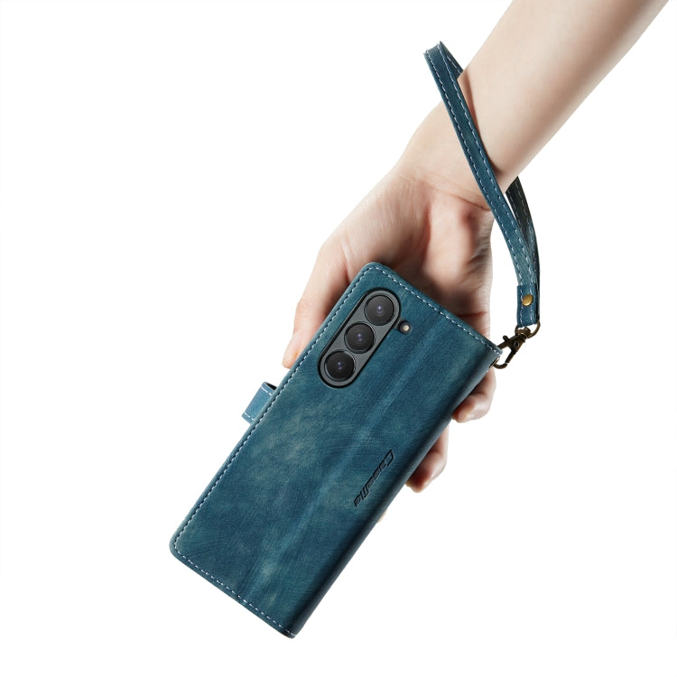 For Samsung Galaxy Z Fold6 5G CaseMe C30 Multifunctional Card Slots Zipper Phone Leather Phone Case(Blue) by CaseMe