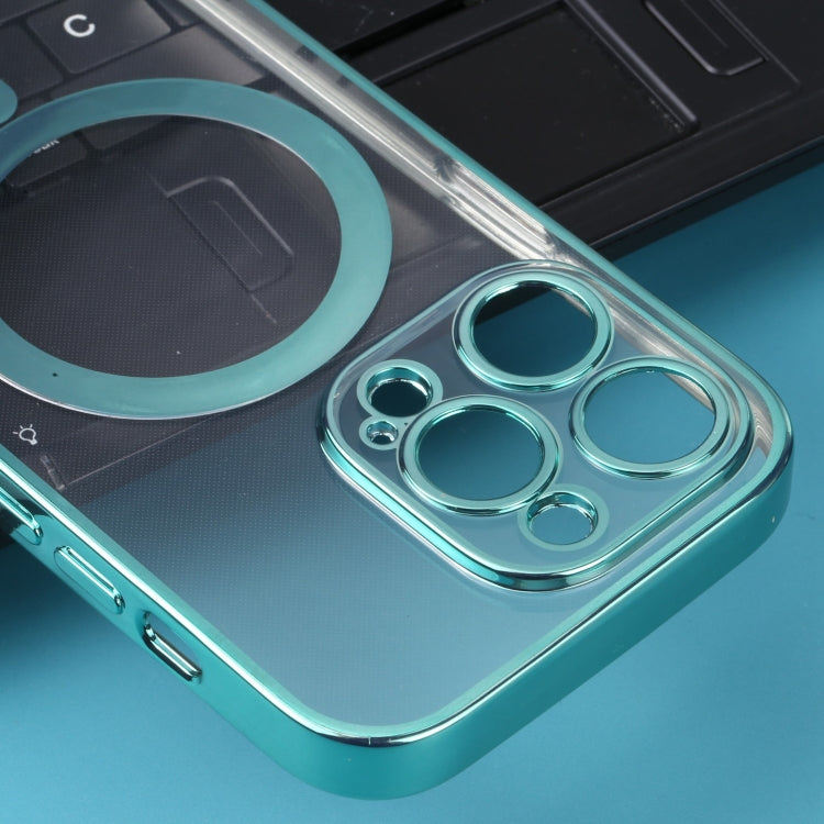 For iPhone 11 Pro MagSafe Electroplating Straight TPU Phone Case(Green) by buy2fix