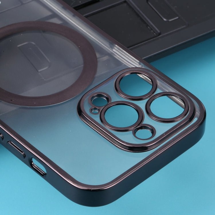 For iPhone 11 Pro Max MagSafe Electroplating Straight TPU Phone Case (Black) by buy2fix