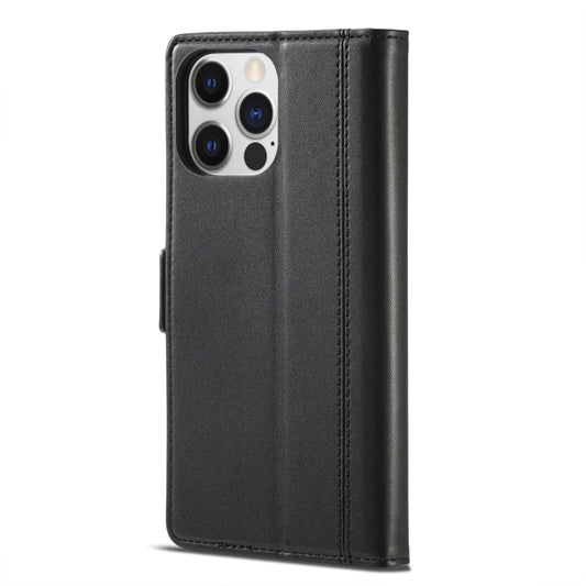 For iPhone 14 Pro LC.IMEEKE Magnetic Buckle Leather Phone Case(Black) - iPhone 14 Pro Cases by LC.IMEEKE | Online Shopping UK | buy2fix