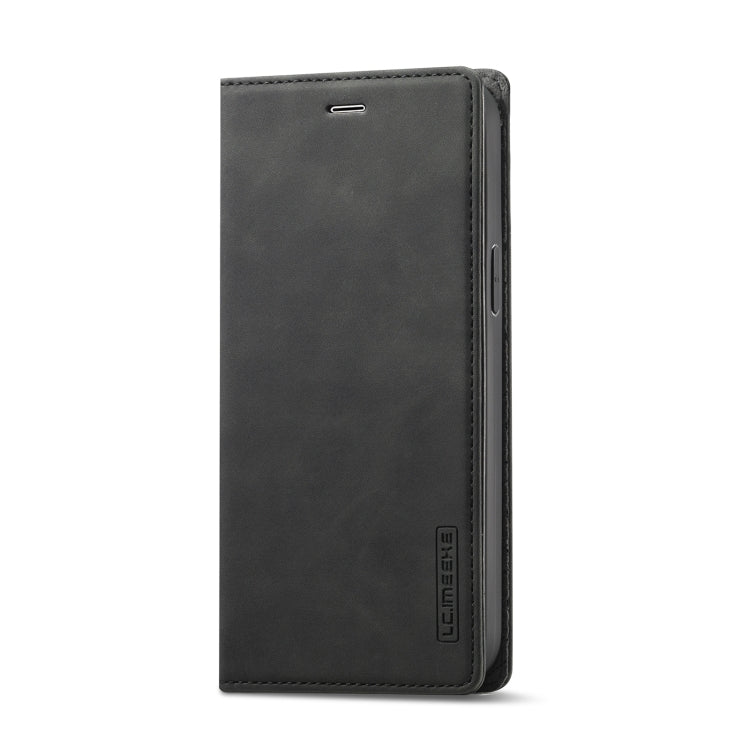 For iPhone 14 LC.IMEEKE Strong Magnetic Leather Phone Case with Holder & Card Slots & Wallet (Black) - iPhone 14 Cases by LC.IMEEKE | Online Shopping UK | buy2fix