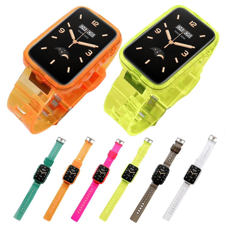 For Xiaomi Mi Band 7 Pro Integrated Transparent Silicone Watch Band(Green) by buy2fix