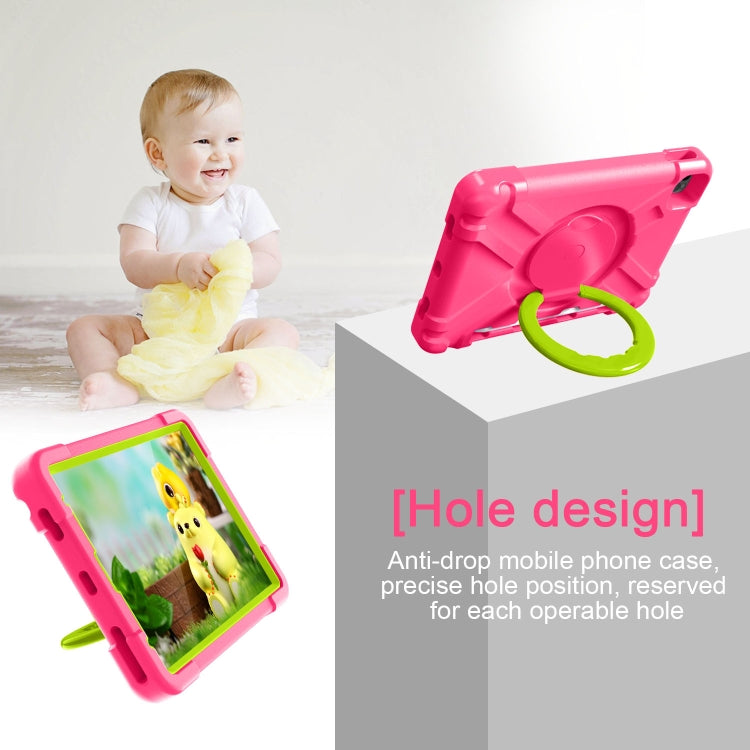 For iPad Pro 11 (2020) PC + Silicone Shockproof Combination Tablet Case with 360 Degree Rotating Holder & Handle(Rose Red+Grass Green) - iPad Pro 11 (2020) Cases by buy2fix | Online Shopping UK | buy2fix