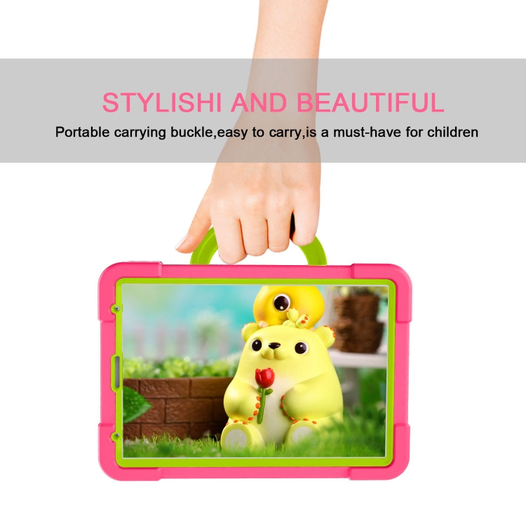 For iPad Pro 11 (2020) PC + Silicone Shockproof Combination Tablet Case with 360 Degree Rotating Holder & Handle(Rose Red+Grass Green) - iPad Pro 11 (2020) Cases by buy2fix | Online Shopping UK | buy2fix