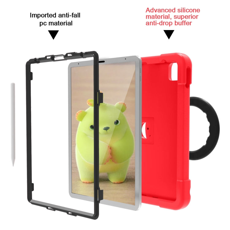 For iPad Pro 11 (2020) PC + Silicone Shockproof Combination Tablet Case with 360 Degree Rotating Holder & Handle(Red+Black) - iPad Pro 11 (2020) Cases by buy2fix | Online Shopping UK | buy2fix