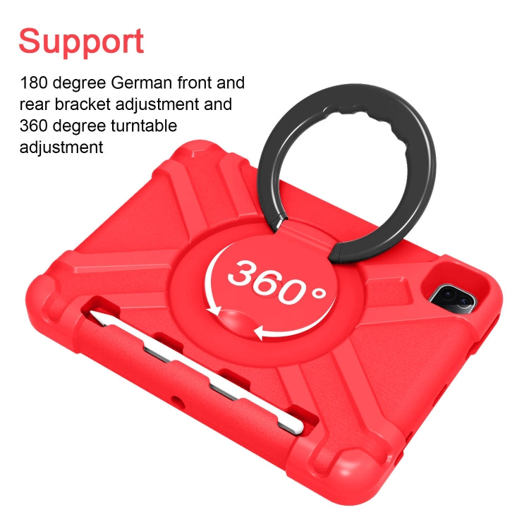 For iPad Pro 11 (2020) PC + Silicone Shockproof Combination Tablet Case with 360 Degree Rotating Holder & Handle(Red+Black) - iPad Pro 11 (2020) Cases by buy2fix | Online Shopping UK | buy2fix