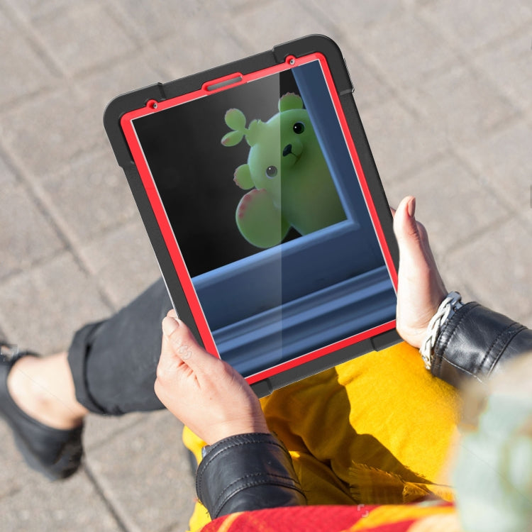 For iPad Pro 11 (2020) PC + Silicone Shockproof Combination Tablet Case with 360 Degree Rotating Holder & Handle(Black+Red) - iPad Pro 11 (2020) Cases by buy2fix | Online Shopping UK | buy2fix