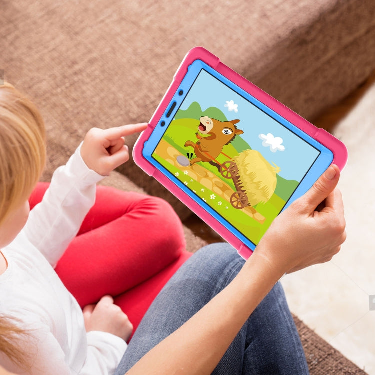 For Galaxy Tab A 8.0 (2019) T290 / T295 PC + Silicone Shockproof Combination Case with 360 Degree Rotating Holder & Handle(Rose Red+Blue) - Other Galaxy Tab PC by buy2fix | Online Shopping UK | buy2fix