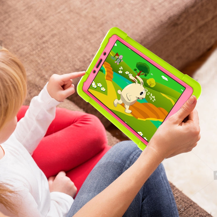 For Galaxy Tab A 8.0 (2019) T290 / T295 PC + Silicone Shockproof Combination Case with 360 Degree Rotating Holder & Handle(Grass Green+Rose Red) - Other Galaxy Tab PC by buy2fix | Online Shopping UK | buy2fix