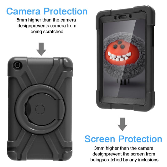 For Galaxy Tab A 8.0 (2019) T290 / T295 PC + Silicone Shockproof Combination Case with 360 Degree Rotating Holder & Handle(Black) - Other Galaxy Tab PC by buy2fix | Online Shopping UK | buy2fix