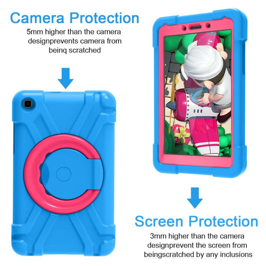 For Galaxy Tab A 8.0 (2019) T290 / T295 PC + Silicone Shockproof Combination Case with 360 Degree Rotating Holder & Handle(Blue+Rose Red) - Other Galaxy Tab PC by buy2fix | Online Shopping UK | buy2fix