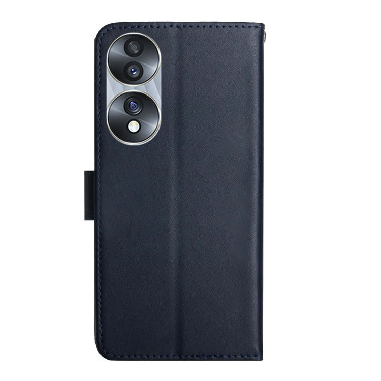 For Honor 70 Genuine Leather Fingerprint-proof Horizontal Flip Phone Case(Blue) - Honor Cases by buy2fix | Online Shopping UK | buy2fix