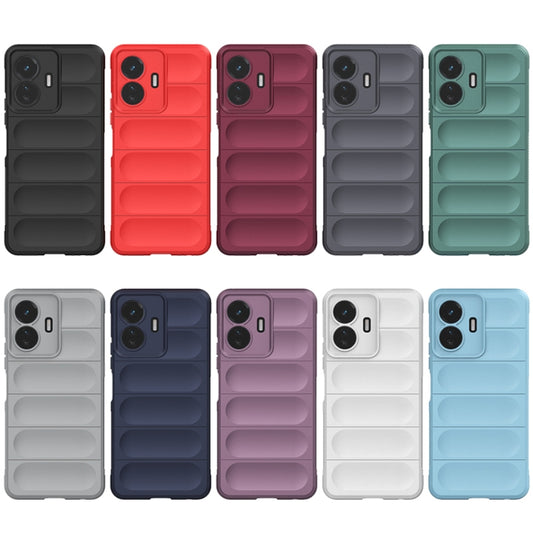 For vivo Y77 5G Global Magic Shield TPU + Flannel Phone Case(White) by buy2fix