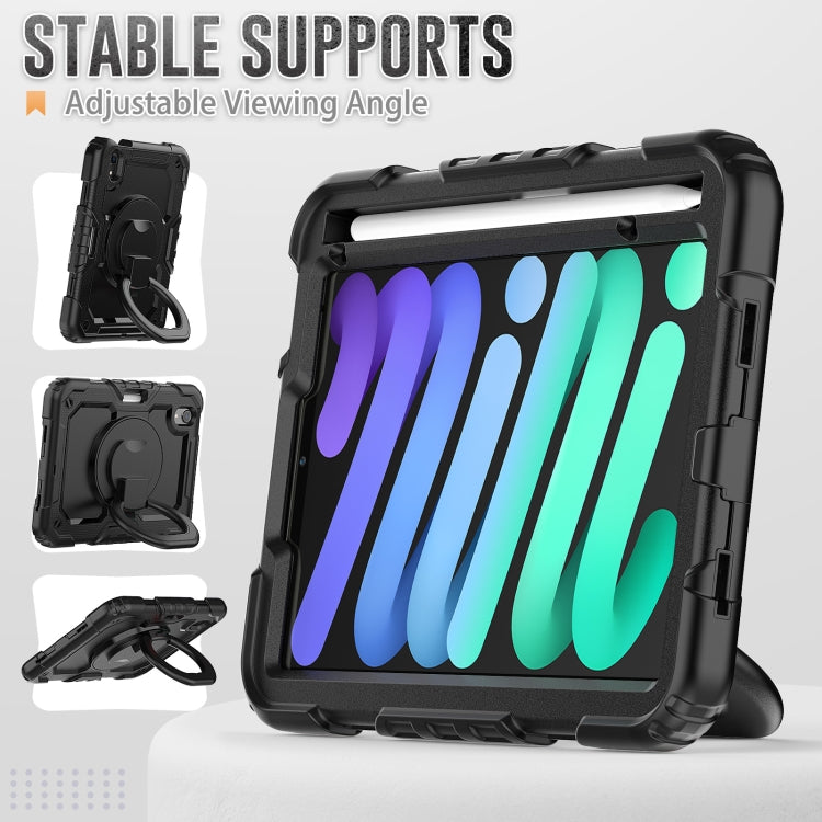 For iPad mini 2024 / mini 6 Bracelet Holder Silicone + PC Tablet Case(Black) - iPad mini 6 Cases by buy2fix | Online Shopping UK | buy2fix