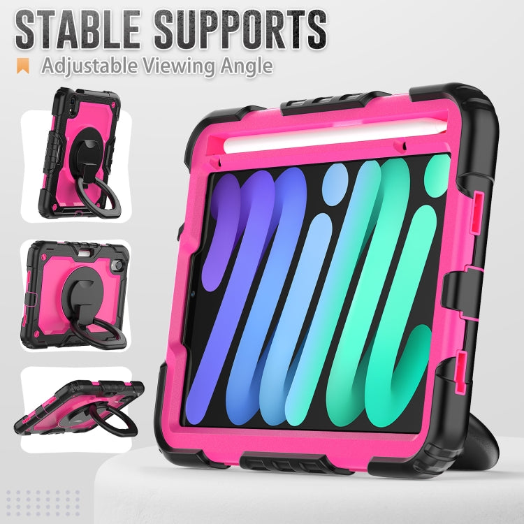 For iPad mini 2024 / mini 6 Bracelet Holder Silicone + PC Tablet Case(Rose Red) - iPad mini 6 Cases by buy2fix | Online Shopping UK | buy2fix