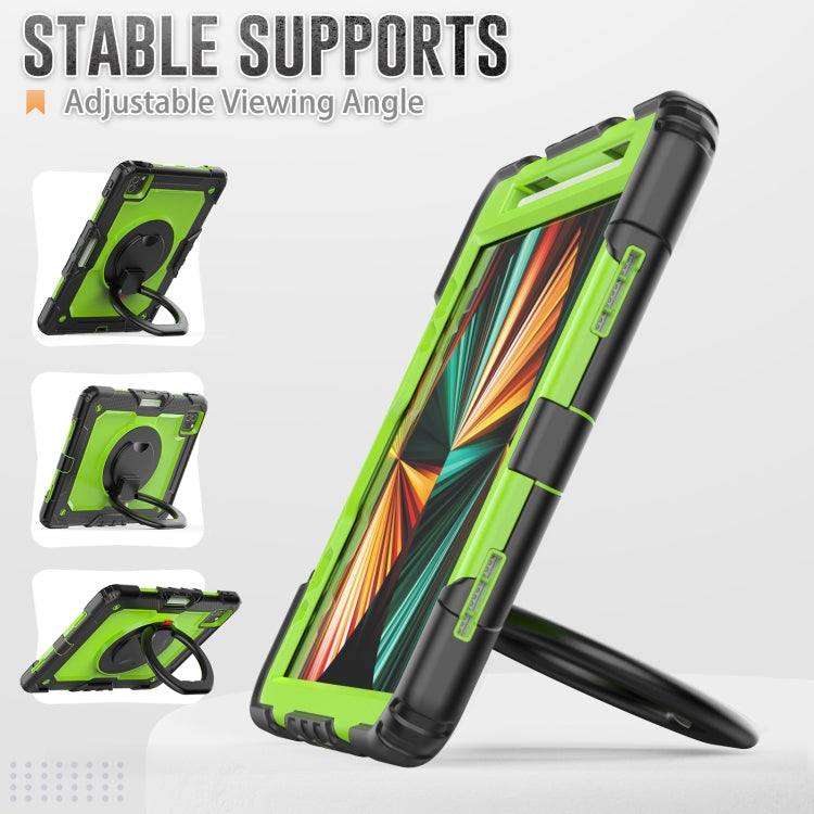 For iPad Pro 11 2022 / 2021 Bracelet Holder Silicone + PC Tablet Case For iPad Pro 11(Yellow Green) - iPad Pro 11 (2022/2021) Cases by buy2fix | Online Shopping UK | buy2fix