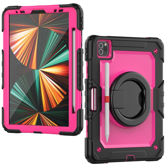 For iPad Pro 11 2022 / 2021 Bracelet Holder Silicone + PC Tablet Case For iPad Pro 11(Rose Red) - iPad Pro 11 (2022/2021) Cases by buy2fix | Online Shopping UK | buy2fix