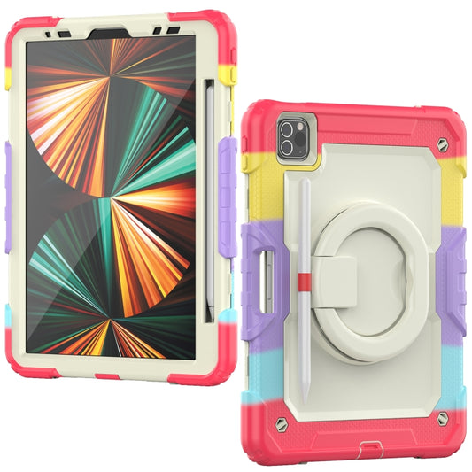 For iPad Pro 11 2022 / 2021 Bracelet Holder Silicone + PC Tablet Case For iPad Pro 11(Colorful Red) - iPad Pro 11 (2022/2021) Cases by buy2fix | Online Shopping UK | buy2fix