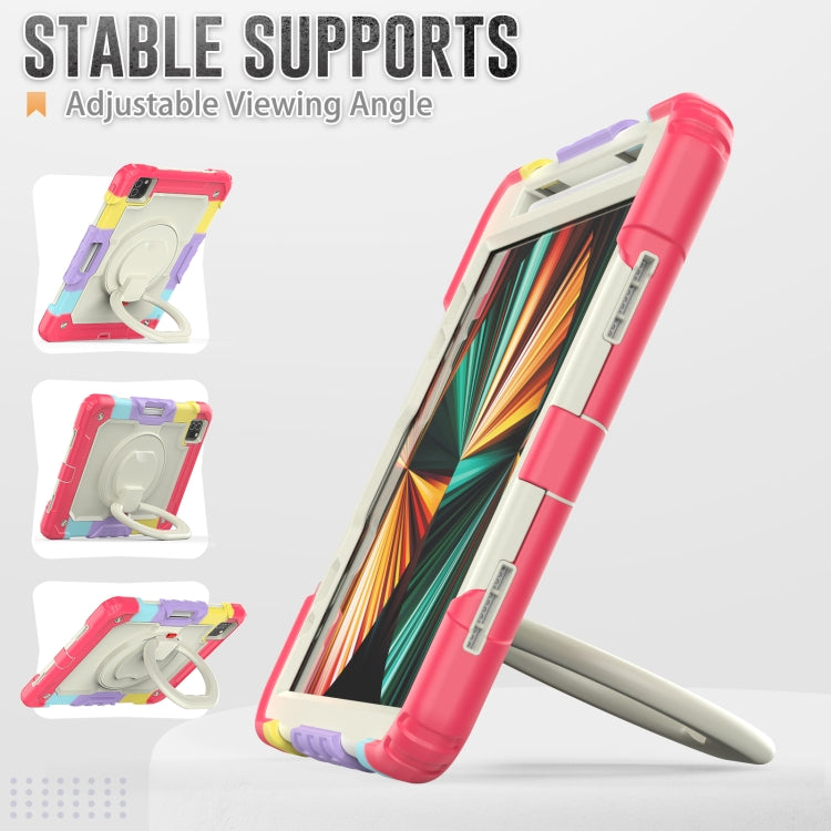 For iPad Pro 11 2022 / 2021 Bracelet Holder Silicone + PC Tablet Case For iPad Pro 11(Colorful Red) - iPad Pro 11 (2022/2021) Cases by buy2fix | Online Shopping UK | buy2fix