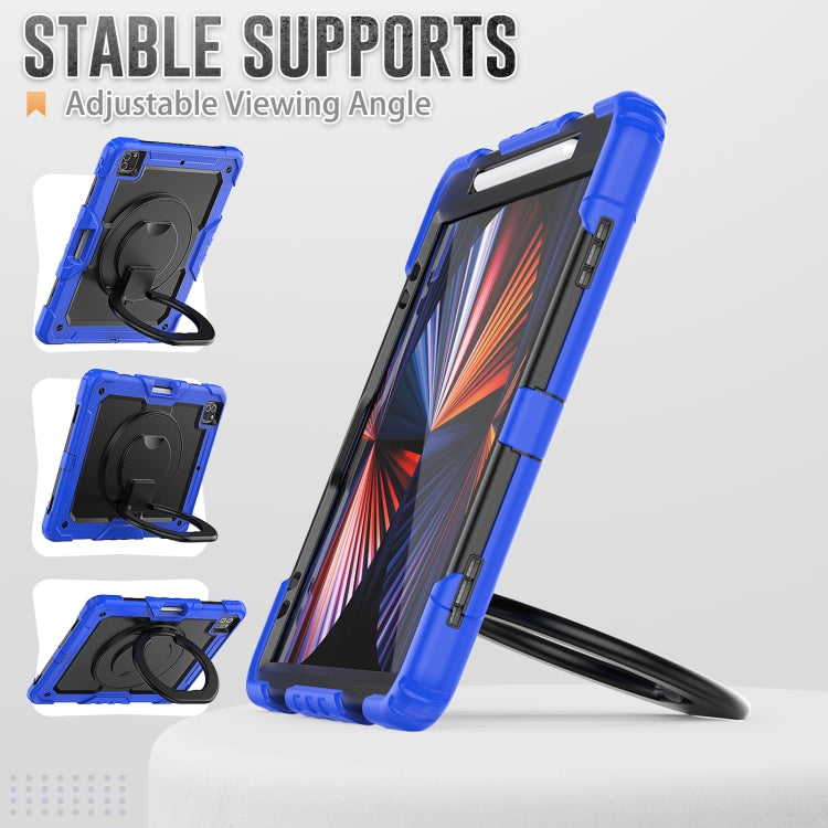 For iPad Pro 12.9 2021 Bracelet Holder Silicone + PC Tablet Case(Blue) - iPad Pro 12.9 (2020) Cases by buy2fix | Online Shopping UK | buy2fix