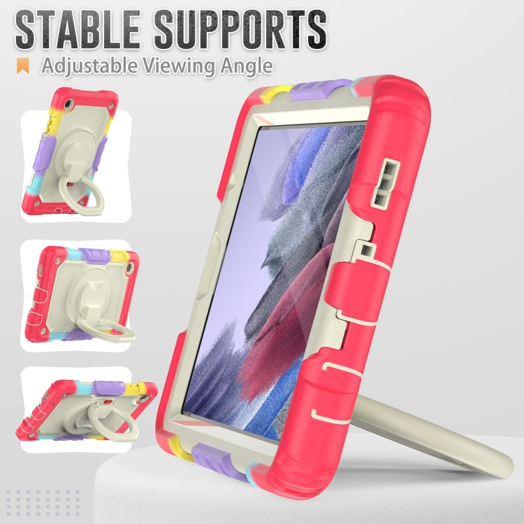 For Samsung Galaxy Tab A7 Lite Bracelet Holder Silicone + PC Tablet Case(Colorful Red) - Tab A7 Lite T220 / T225 by buy2fix | Online Shopping UK | buy2fix