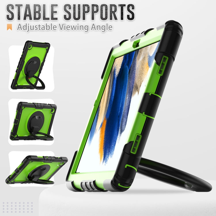 For Samsung Galaxy Galaxy Tab A8 Bracelet Holder Silicone + PC Tablet Case(Yellow Green) - Other Galaxy Tab PC by buy2fix | Online Shopping UK | buy2fix