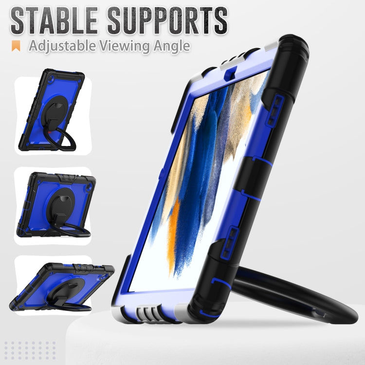 For Samsung Galaxy Galaxy Tab A8 Bracelet Holder Silicone + PC Tablet Case(Dark Blue) - Other Galaxy Tab PC by buy2fix | Online Shopping UK | buy2fix