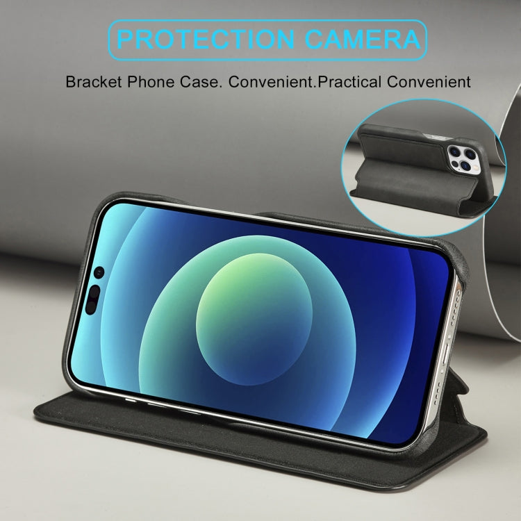 For iPhone 14 Pro LC.IMEEKE Hon Ancient Series Flip Leather Phone Case(Black) - iPhone 14 Pro Cases by LC.IMEEKE | Online Shopping UK | buy2fix