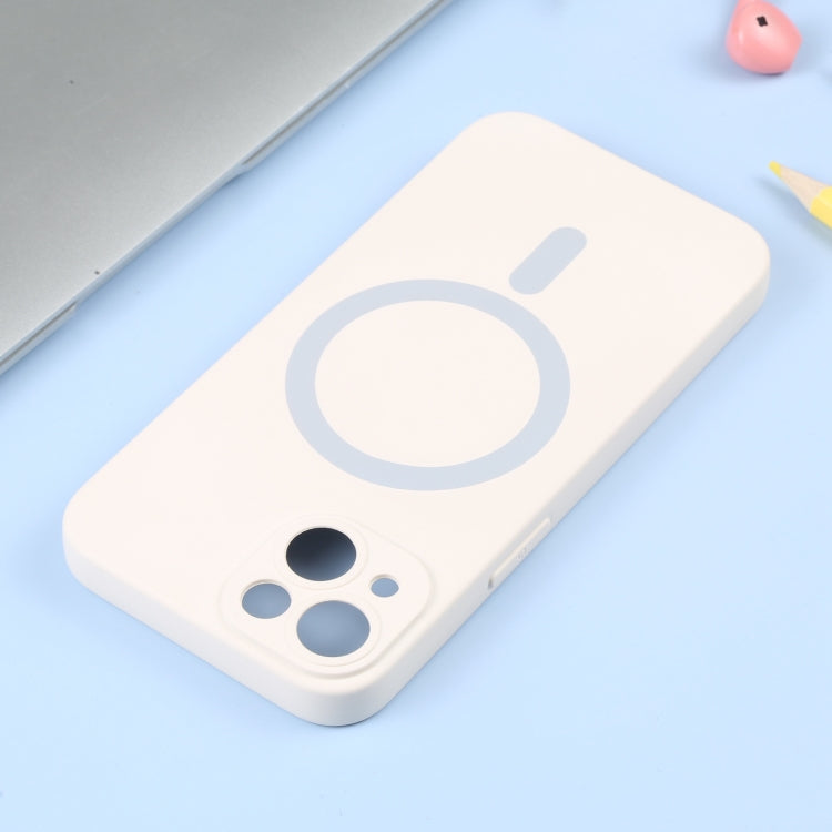 For iPhone 14 Liquid Silicone Magsafe Phone Case (White) by buy2fix
