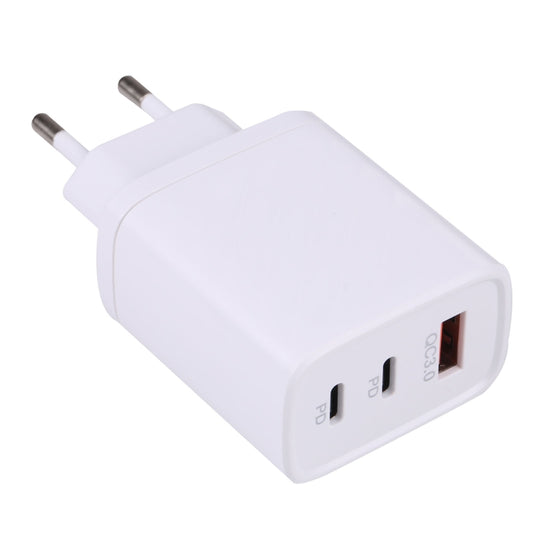 AR-892 3 in 1 QC3.0 PD20W USB + USB-C / Type-C Wall Travel Charger, Plug Type:EU Plug(White) by buy2fix