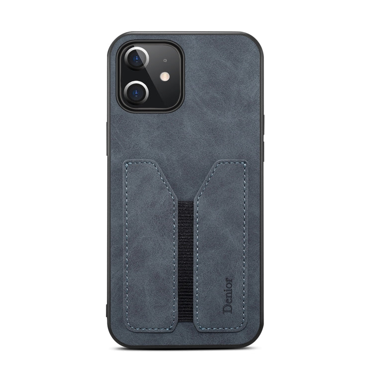 For iPhone 12 mini Denior Elastic Card Slot PU + TPU Phone Case (Grey) - iPhone 12 mini Cases by Denior | Online Shopping UK | buy2fix