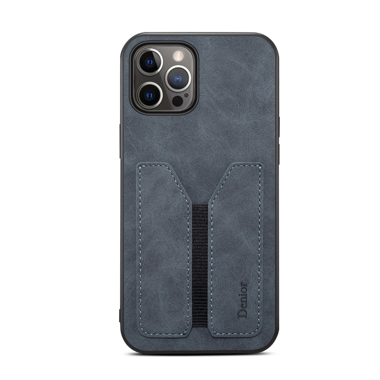 For iPhone 12 Pro Denior Elastic Card Slot PU + TPU Phone Case(Grey) - iPhone 12 / 12 Pro Cases by Denior | Online Shopping UK | buy2fix