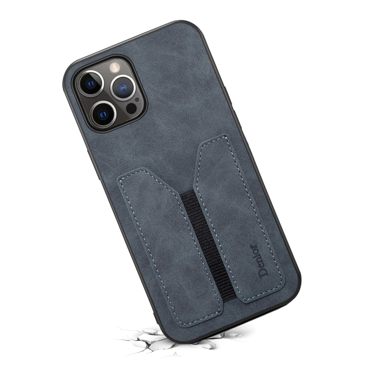 For iPhone 12 Pro Max Denior Elastic Card Slot PU + TPU Phone Case(Grey) - iPhone 12 Pro Max Cases by Denior | Online Shopping UK | buy2fix