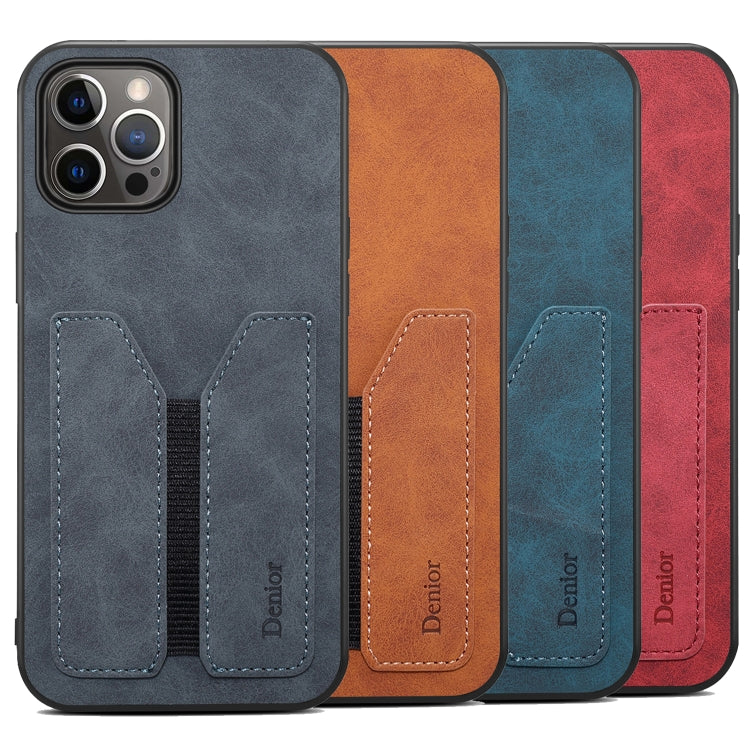 For iPhone 12 Pro Max Denior Elastic Card Slot PU + TPU Phone Case(Grey) - iPhone 12 Pro Max Cases by Denior | Online Shopping UK | buy2fix