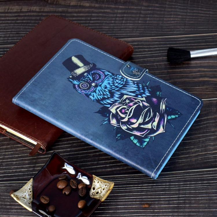 For iPad Pro 11 2020 Sewing Thread TPU Left and Right Flat Leather Tablet Case with Sleep Function & Card Slot & Buckle Anti-skid Strip and Pen Cover(Rose Owl) - iPad Pro 11 (2020) Cases by buy2fix | Online Shopping UK | buy2fix