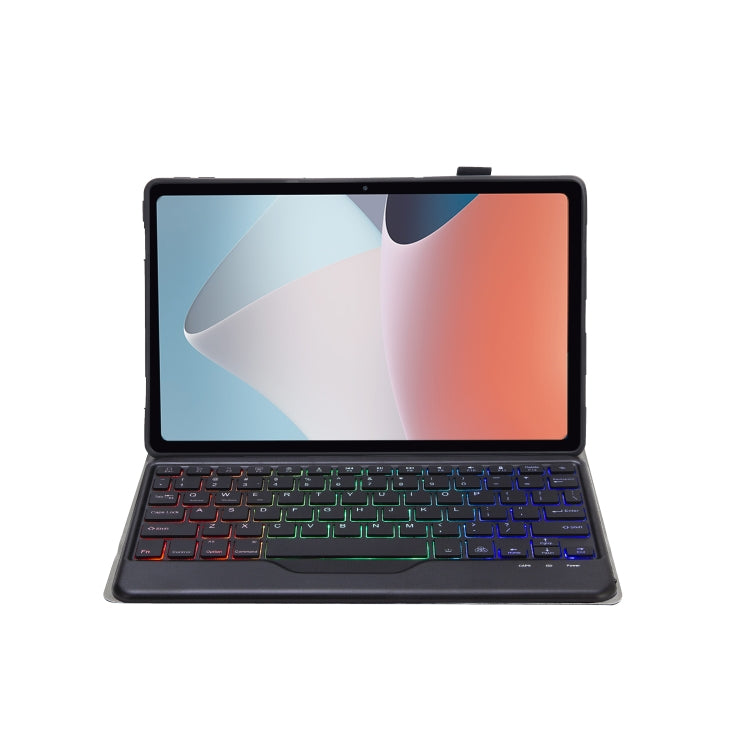 OP12-BS Lambskin Texture Ultra-thin Bluetooth Keyboard Leather Case with Backlight For OPPO Pad Air 10.4 inch(Black) - OPPO Keyboard by buy2fix | Online Shopping UK | buy2fix
