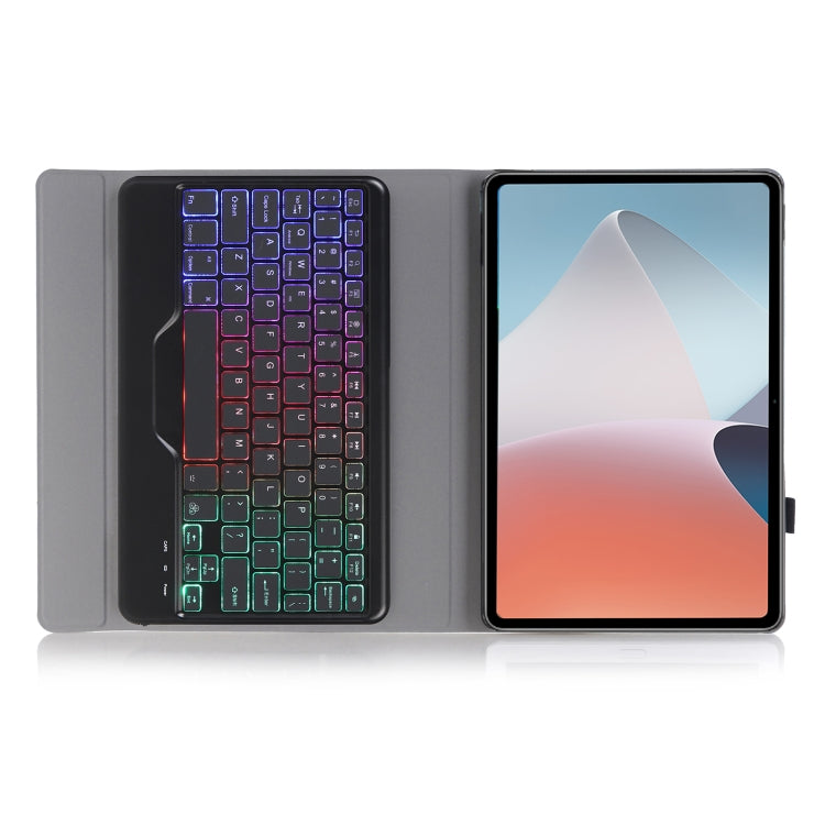 OP12-BS Lambskin Texture Ultra-thin Bluetooth Keyboard Leather Case with Backlight For OPPO Pad Air 10.4 inch(Black) - OPPO Keyboard by buy2fix | Online Shopping UK | buy2fix