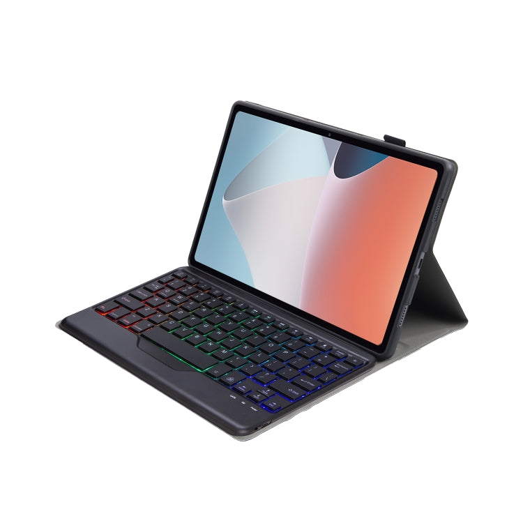 OP12-BS Lambskin Texture Ultra-thin Bluetooth Keyboard Leather Case with Backlight For OPPO Pad Air 10.4 inch(Black) - OPPO Keyboard by buy2fix | Online Shopping UK | buy2fix