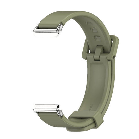 For Huawei Band 7 / 7 NFC MIJOBS Breathable Silicone Watch Band(Army Green Silver) by MIJOBS