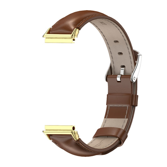 For Huawei Band 7 / 7 NFC MIJOBS Cowhide Leather Watch Band(Brown Gold) by MIJOBS