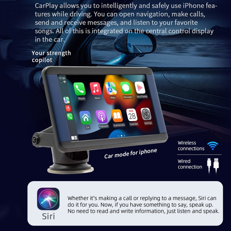 B300C 7 inch Car MP5 Player Carplay Mobile Phone Internet Tablet Monitor - Car MP3 & MP4 & MP5 by buy2fix | Online Shopping UK | buy2fix