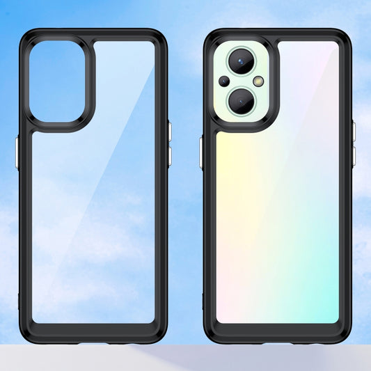 For OPPO Reno 7Z 5G Colorful Series Acrylic + TPU Phone Case(Black) by buy2fix