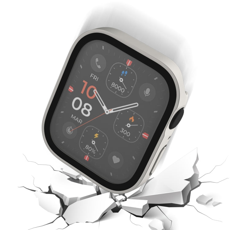 Life Waterproof Frosted 2 in 1 PC Frame + Tempered Glass Protective Case For Apple Watch Series 6 / 5 / 4 / SE 40mm(Starlight Color) by buy2fix