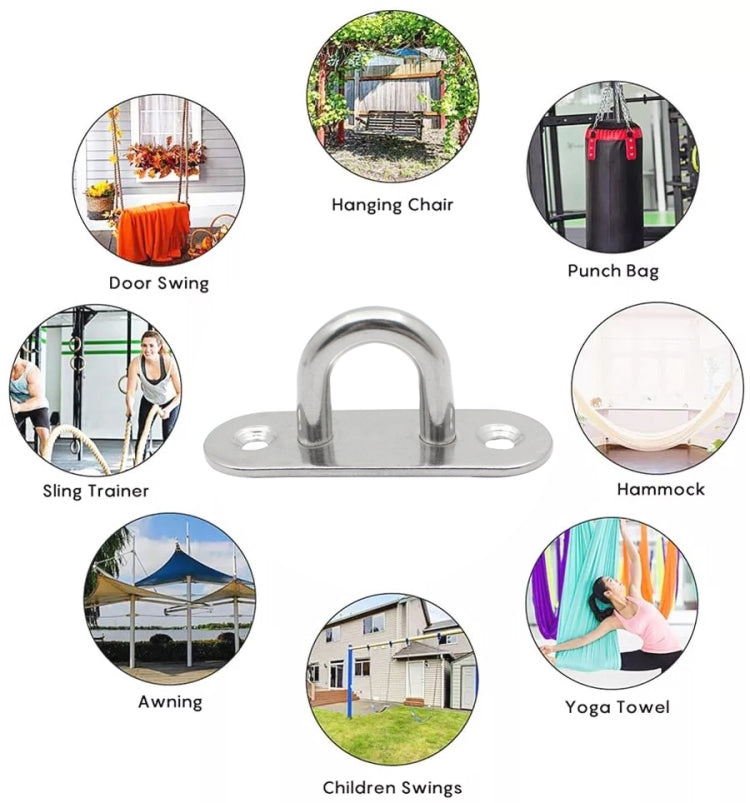 3 PCS 8mm 304 Stainless Steel Ship Oval Door Hinges Buckle by buy2fix